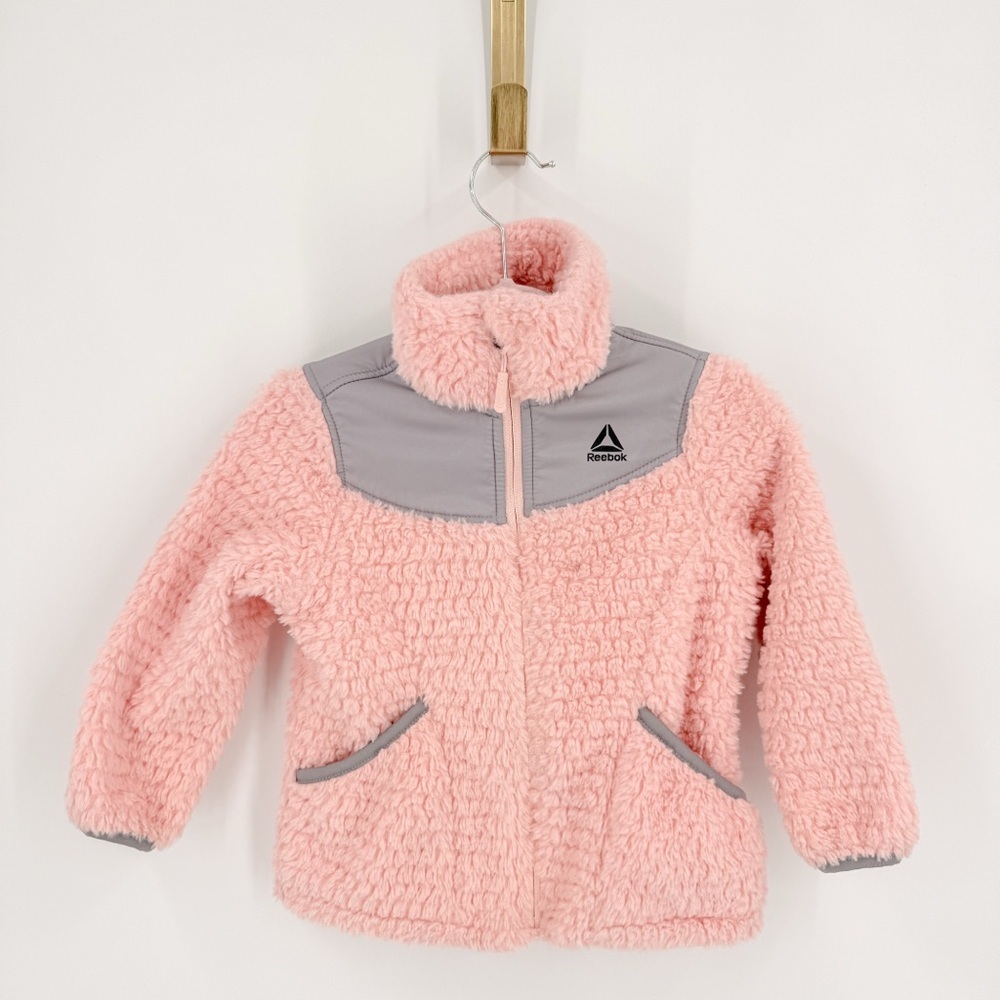 Reebok Pink and Gray Kids Fleece Hoodie